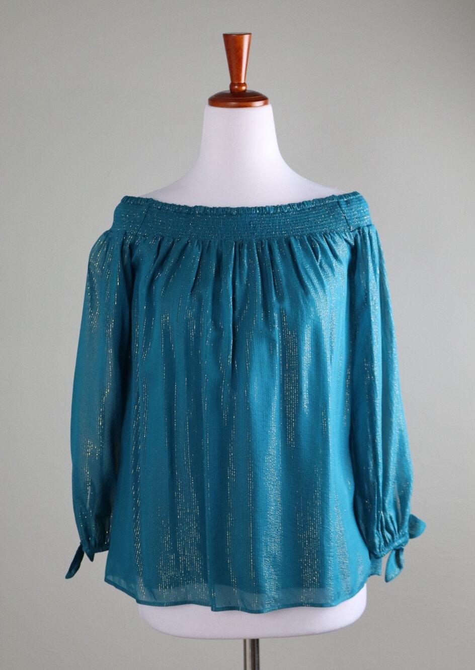 LILLY PULITZER NWT Maryellen Off Shoulder Metallic Blouse Top Size XS
